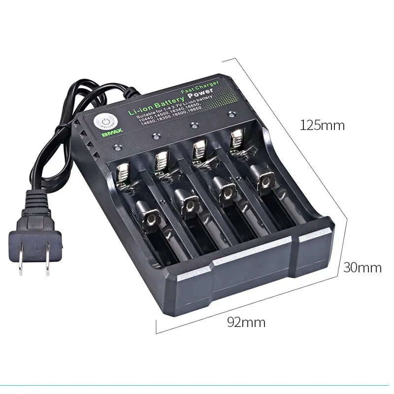 Încărcător Li-ion cu 4 sloturi pentru 18650 - 110V/220V UE/SUA, 3.7V/4.2V, 18500 - Desfino
