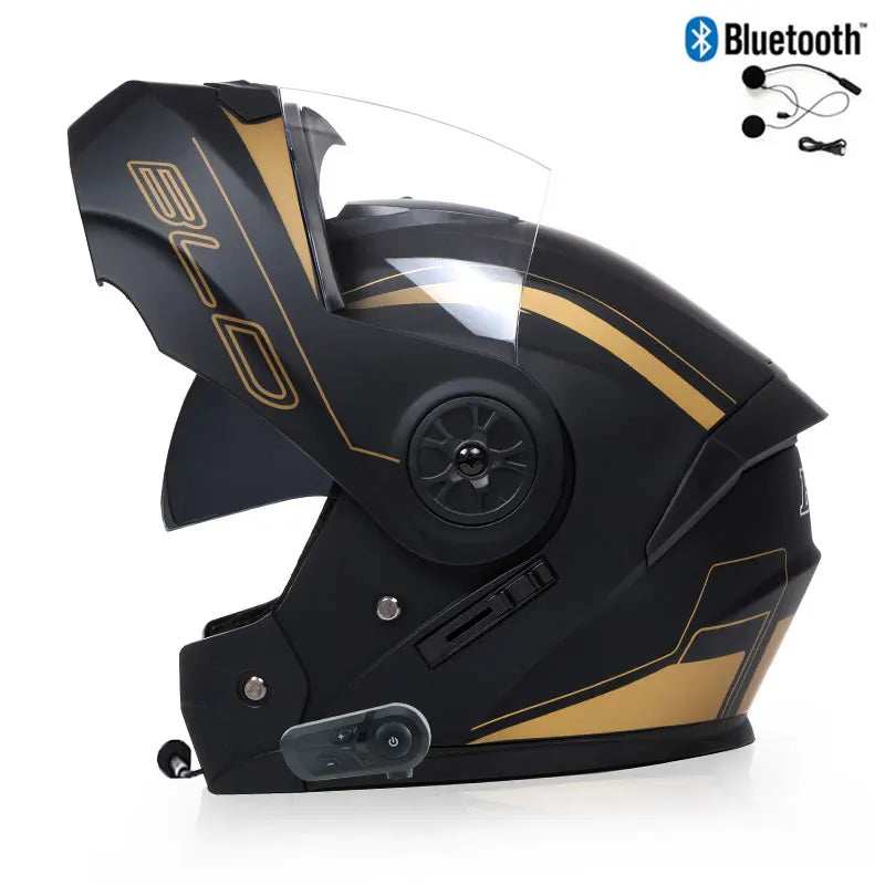 Modułowy kask motocyklowy — podnoszona szczęka, Bluetooth i osłona przeciwsłoneczna - Desfino