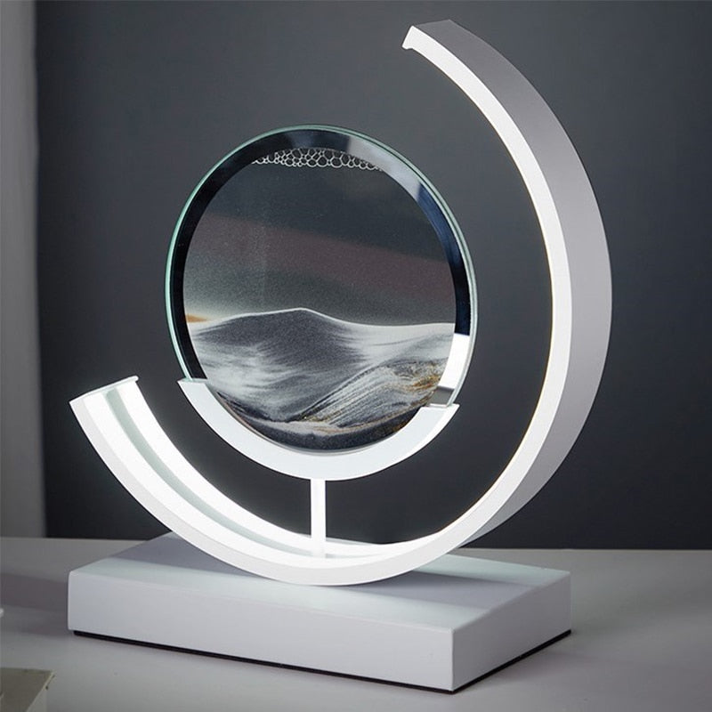 DuneGlow Sandscape Table Lamp — Moving Sand Landscape - Desfino