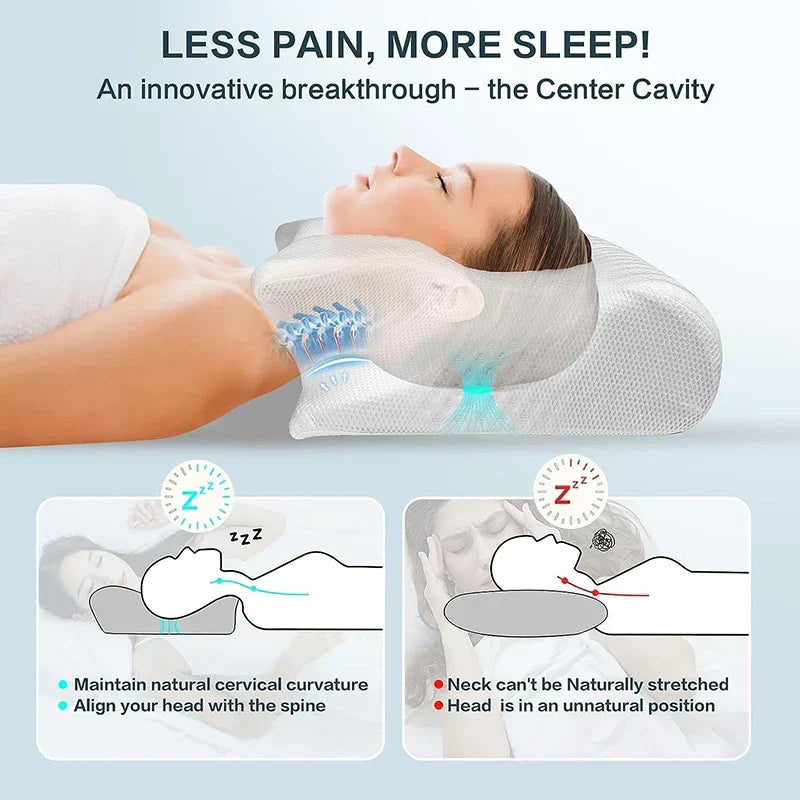 SomniEase Nackenkissen — 2-in-1 ergonomischer Memory-Schaum - Desfino