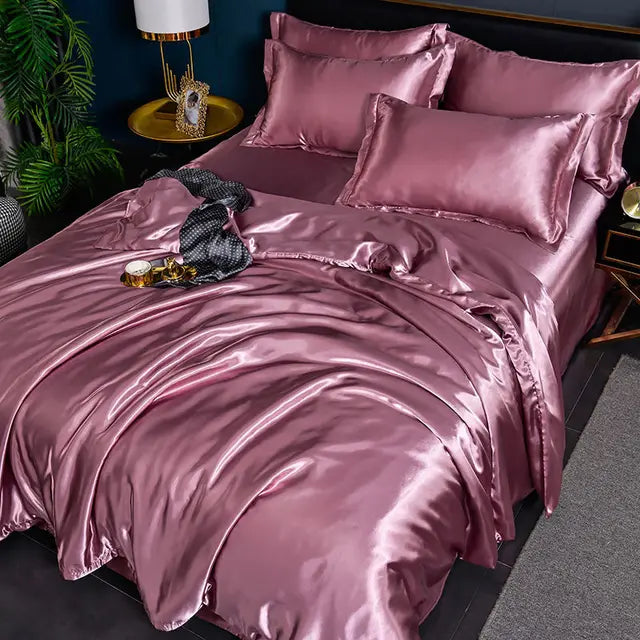 Housse de couette en satin Velouria — Finition lisse et brillante - Desfino