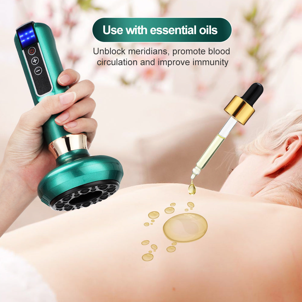 NovaFlow masážní přístroj 3v1 s baňkováním — podtlak, gua sha a teplo - Desfino