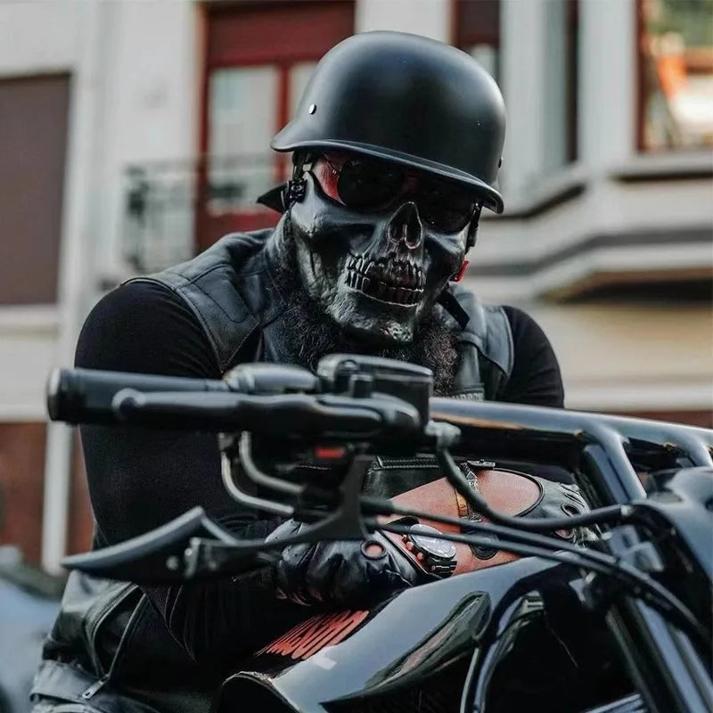 Cască de motocicletă vintage de tip german, cu semicalotă, certificată DOT - Desfino
