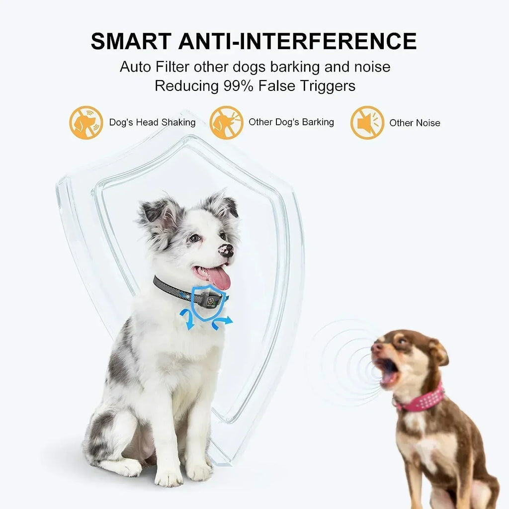 CalmPaws 小型犬用無駄吠え防止首輪 - 充電式バイブレーション＆ビープ音トレーニング、5–15 lb、首回り6–20 in - Desfino