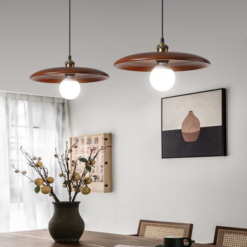 Lumină suspendată din lemn de stejar nordic LumaNord — design cu o strălucire caldă - Desfino