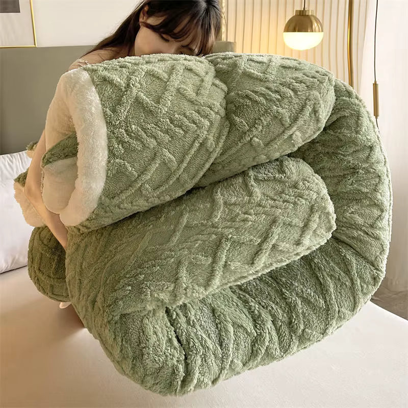 Manta pesada de caxemira de cordeiro NylaWeave — Ultr quente para o inverno - Desfino