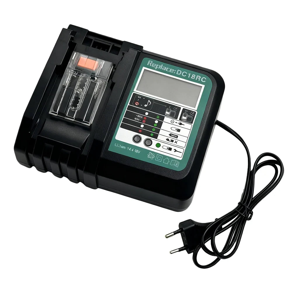 מטען סוללות ליתיום-יון 14.4V/18V של Makita — תצוגת LED של 3A - Desfino