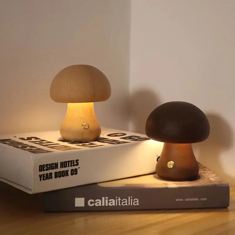 LuminaMoss Mushroom LED Night Light — Touch-Dimming Brightness | Desfino