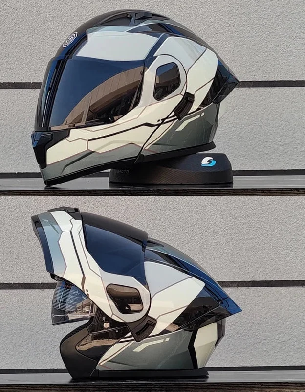 Casque intégral modulable relevable certifié DOT — Double visière, coque en ABS/PC - Desfino