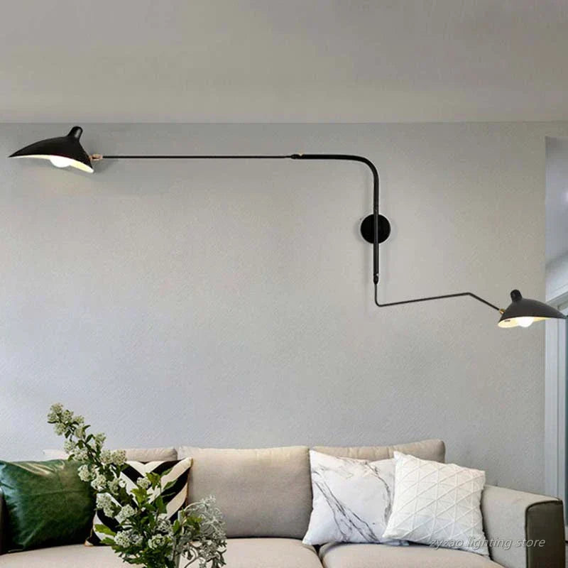 LumiArc Duo-væglampe — retningsbestemt lys i to retninger med mid-century-design - Desfino