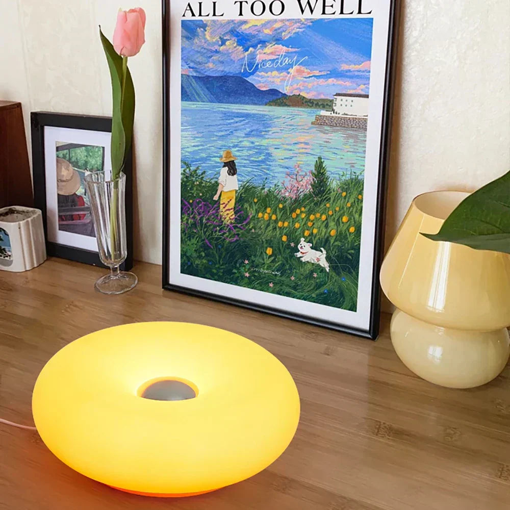 AuraGlow Lampe de bureau USB RGB - Lampe de chevet à intensité réglable par toucher - Desfino