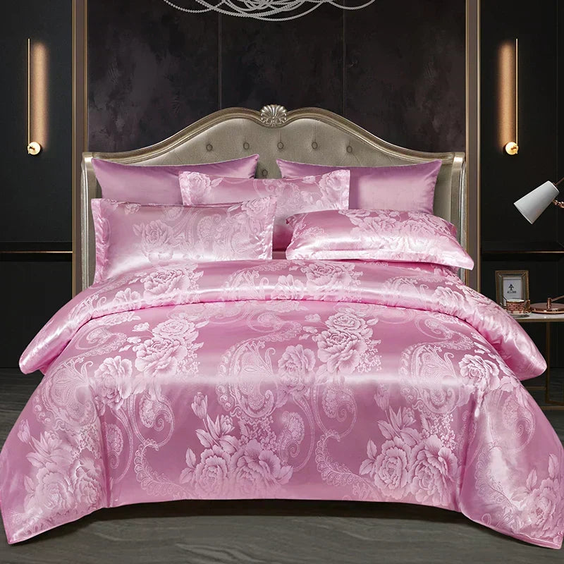 Set de husă de pilotă din raion jacquard SatinNest, 264 x 229 cm - Desfino