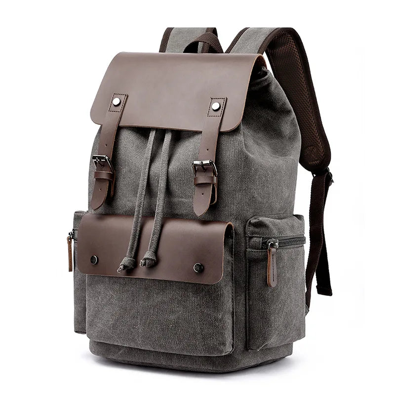 Zaino da esploratore in tela Ridgewell — Borsa capiente rétro da 20–35L - Desfino