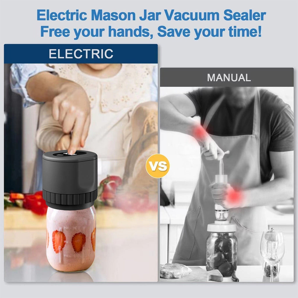 FreshLock Cordless Mason Jar Vacuum Sealer Kit, Rechargeable - Desfino