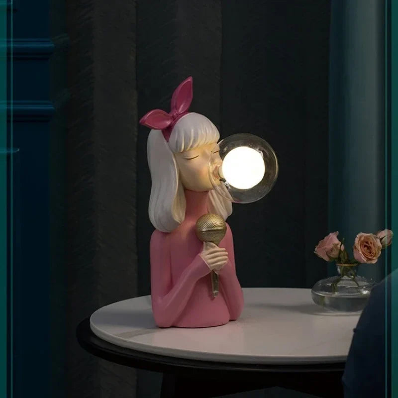 LumaSprite tegneseriefigur som natlampe med bobler — lampe med blødt lys - Desfino