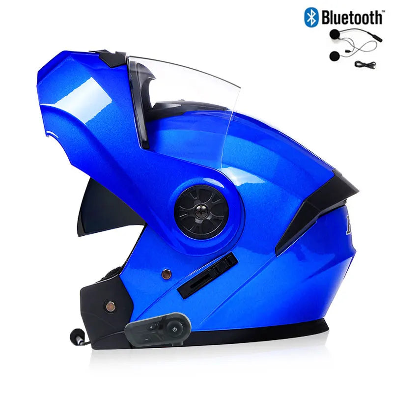 Modułowy kask motocyklowy — podnoszona szczęka, Bluetooth i osłona przeciwsłoneczna - Desfino