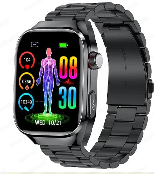NexaPulse Smartwatch — Blood Sugar, ECG, Uric Acid & Bluetooth - Desfino