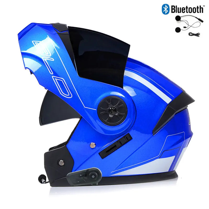 Modułowy kask motocyklowy — podnoszona szczęka, Bluetooth i osłona przeciwsłoneczna - Desfino