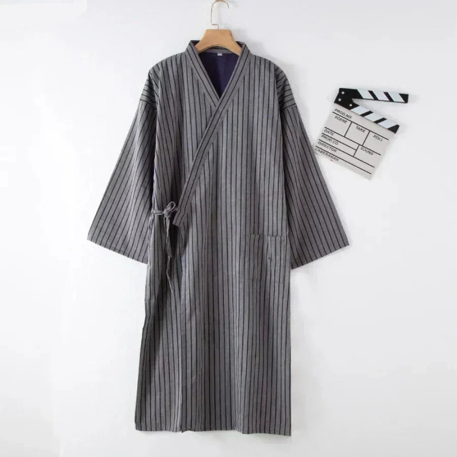 Nadirloft Herren-Baumwoll-Kimono-Nachtgewand, Ausgabe 2024 - Desfino