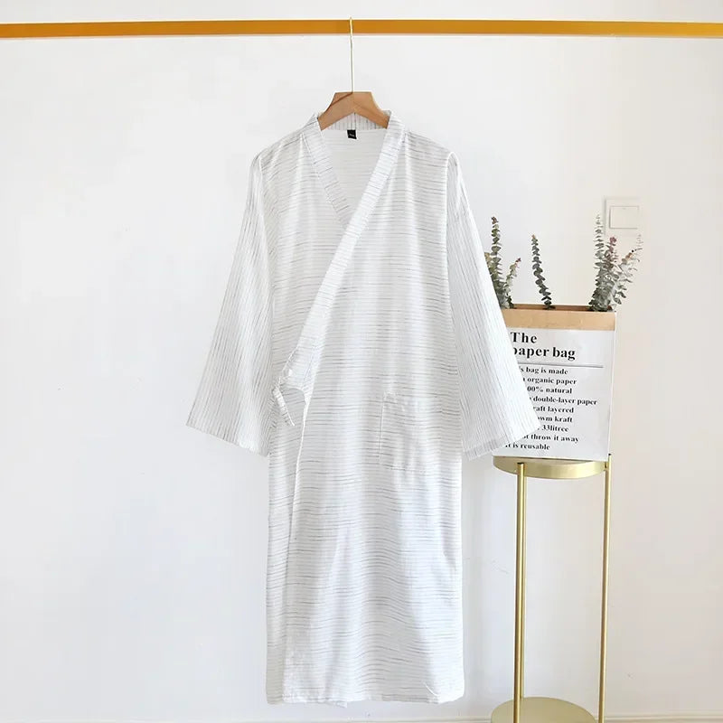 Nadirloft Herren-Baumwoll-Kimono-Nachtgewand, Ausgabe 2024 - Desfino