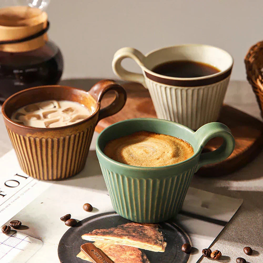 Hearthside Ceramic Mugs — Traditional Handmade Build, 10.4 oz Capacity