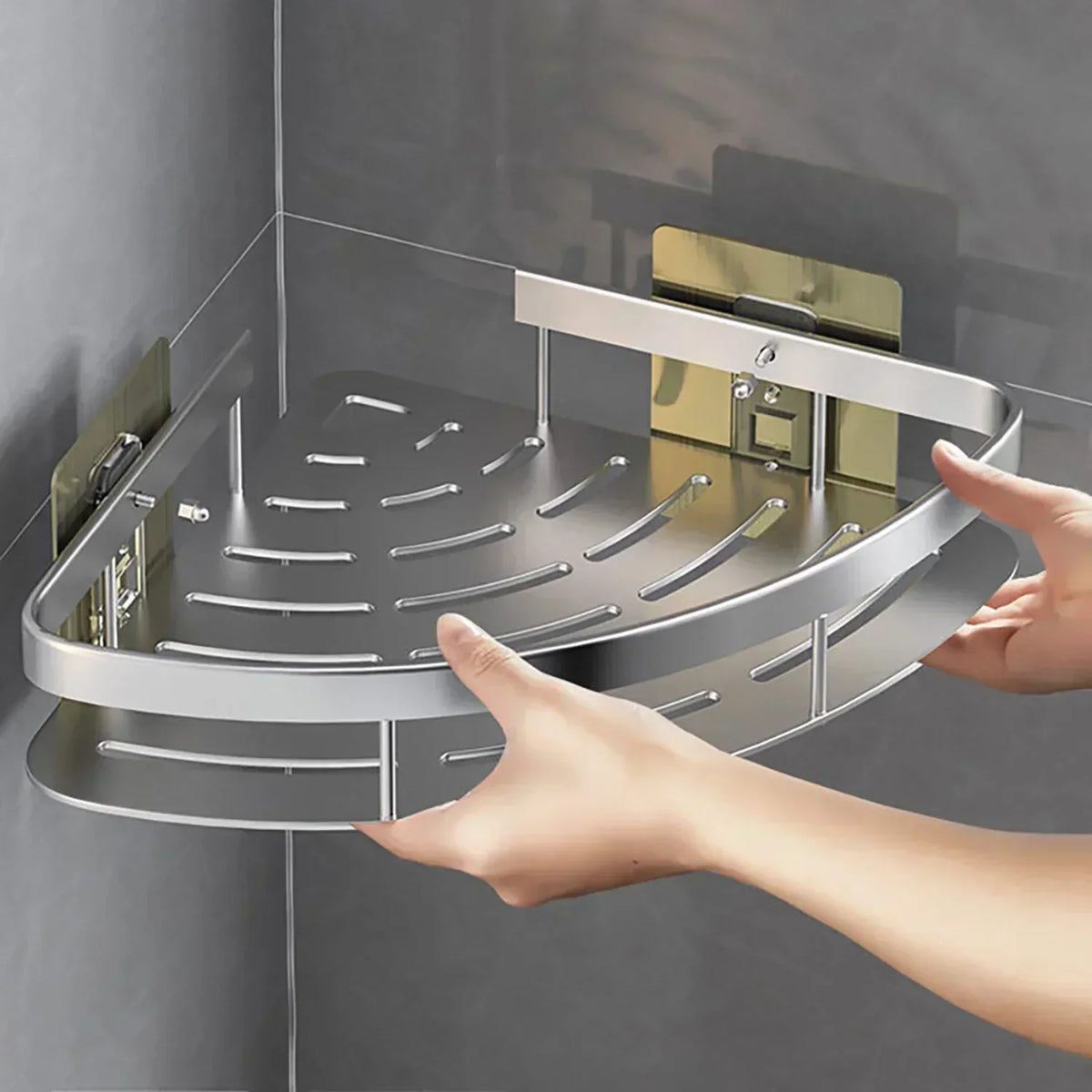 Étagère de salle de bain VelaGrip — Rangement mural à un niveau - Desfino
