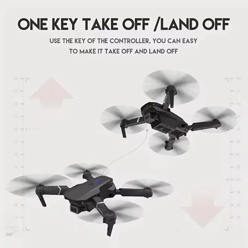 רחפן E88 Pro מתקפל עם WiFi ו-FPV — מצלמת HD, שמירת גובה - Desfino