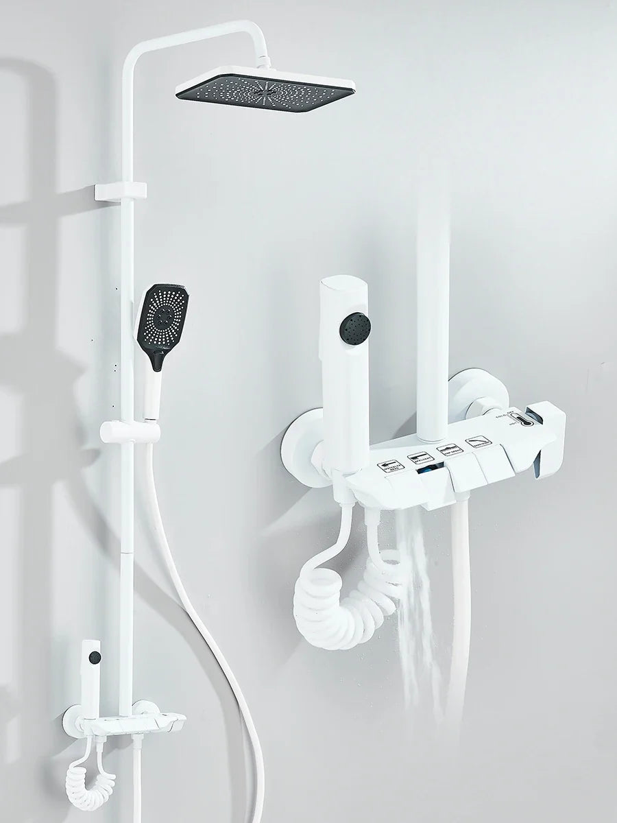 System prysznicowy 4-drożny — deszczownica/bidet, bateria jednouchwytowa, z certyfikatem CE - Desfino