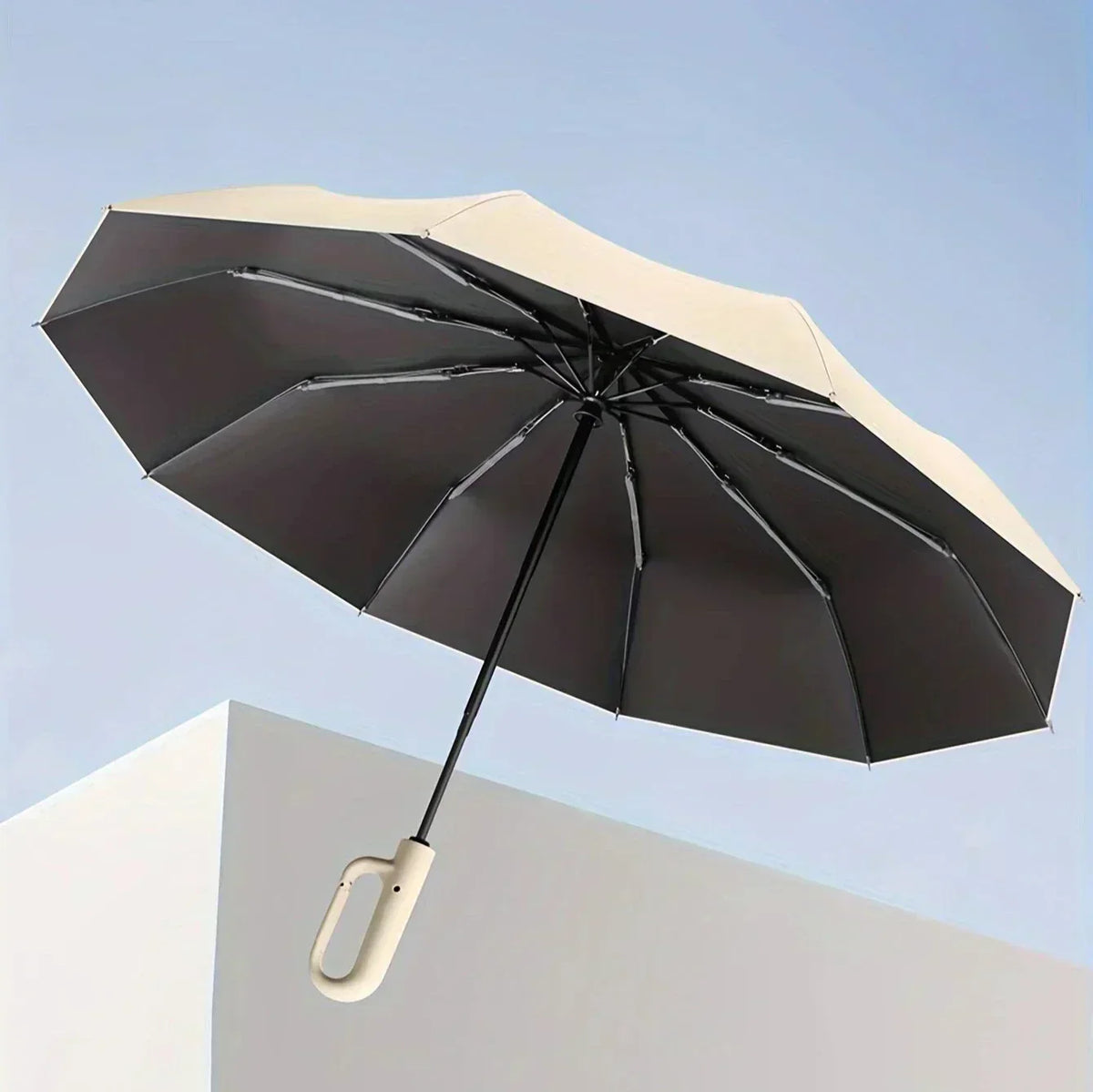 Parapluie compact automatique NimbusGuard — Revêtement protecteur solaire UPF50+ - Desfino