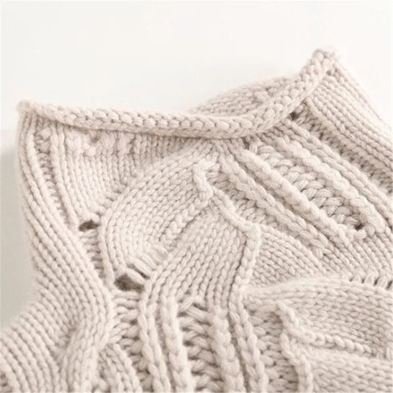 LioraWeave Strickpullover mit hohem Kragen — Weich und kuschelig warm - Desfino