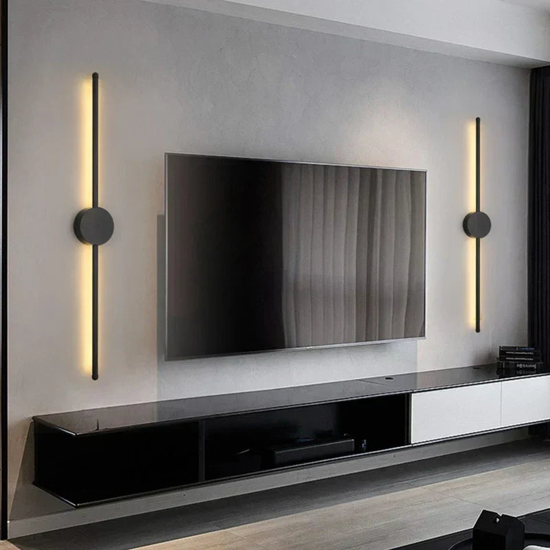 Applique murale LED en forme de I — Noire, 3 niveaux de tonalité réglables - Desfino