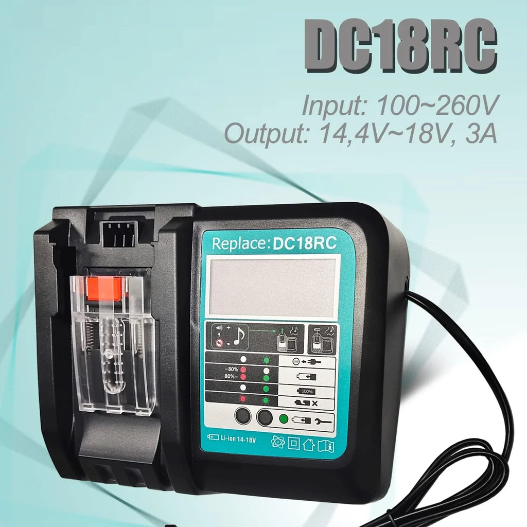 Caricabatterie per batterie agli ioni di litio Makita da 14.4V/18V — Display LED da 3A - Desfino