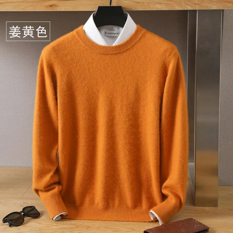 Camisola Lyra em caxemira com gola redonda - 100% pura, tricotada no Japão, leve - Desfino