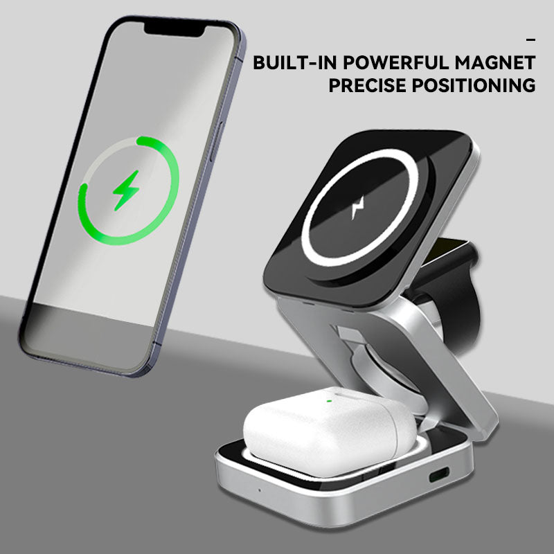 NovaCharge 3-in-1 Magnetic Charger — iPhone, AirPods & Watch | Desfino