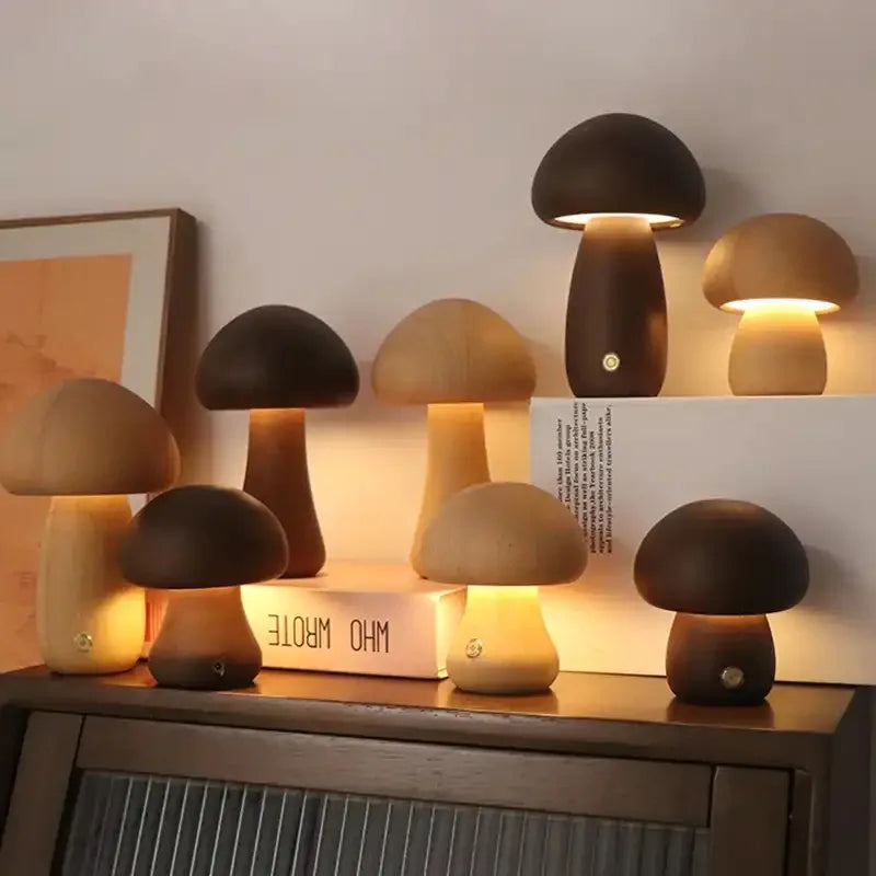 LuminaMoss Mushroom LED Night Light — Touch-Dimming Brightness | Desfino