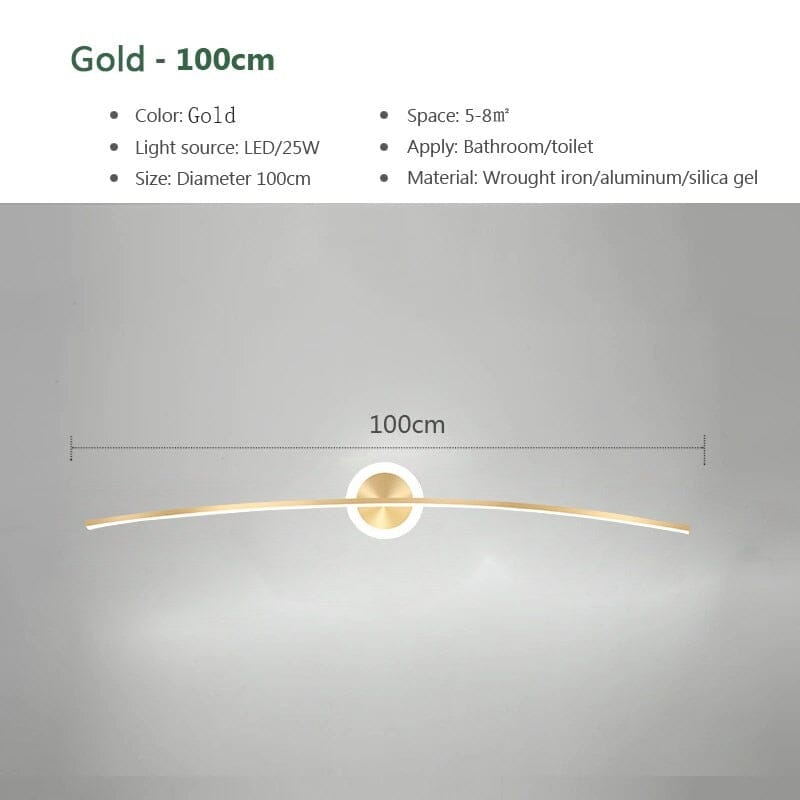 MirroLux LED-vegglampe til bad - slank, myk nedoverrettet belysning - Desfino