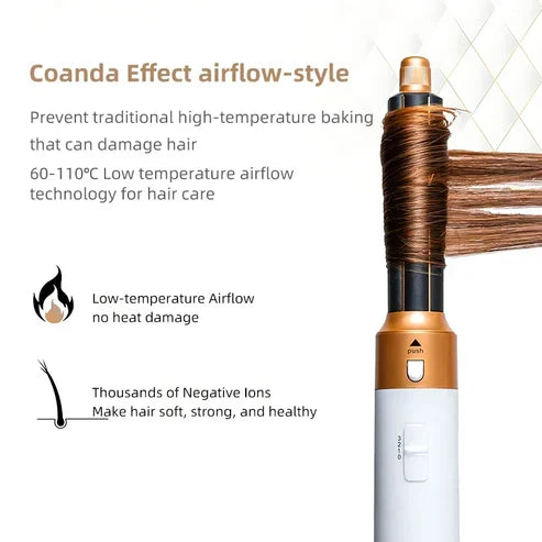 Lunera 5-in-1 Hair Styler — Coanda Auto Curler, Dryer & Flat Brush | Desfino