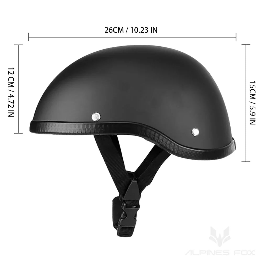 Vintage retro motocyklová přilba s polovičním krytím, certifikovaná DOT | Desfino