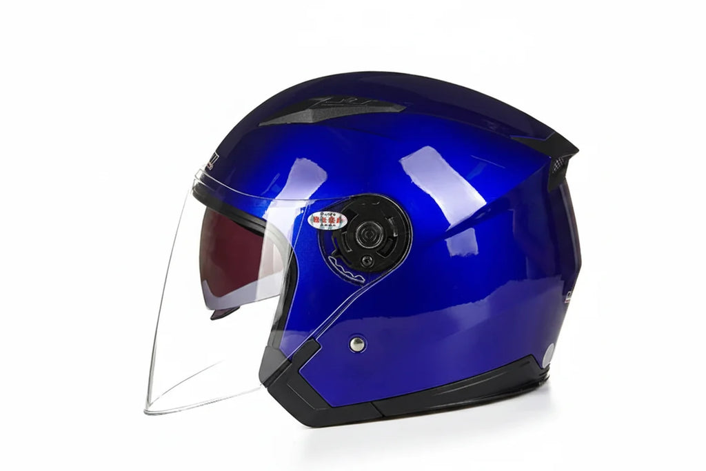 DOT-gecertificeerde motorhelm met halve schaal en dubbel vizier — lichtgewicht ABS-schaal | Desfino