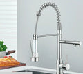 Grifo monomando de cocina de níquel cepillado NovaPulse — Caño extraíble giratorio de 360° - Desfino