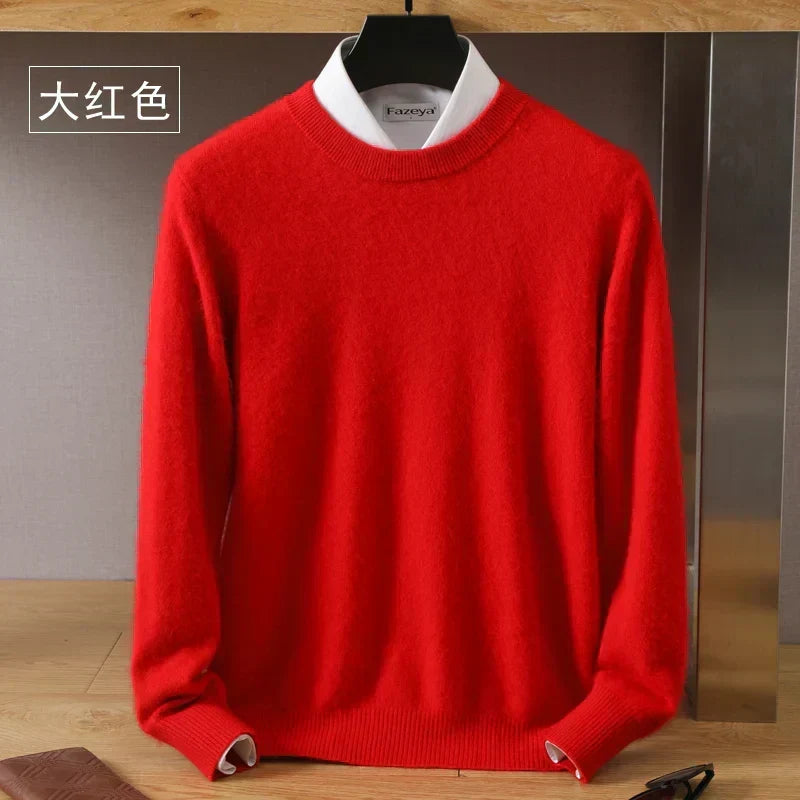 Camisola Lyra em caxemira com gola redonda - 100% pura, tricotada no Japão, leve - Desfino