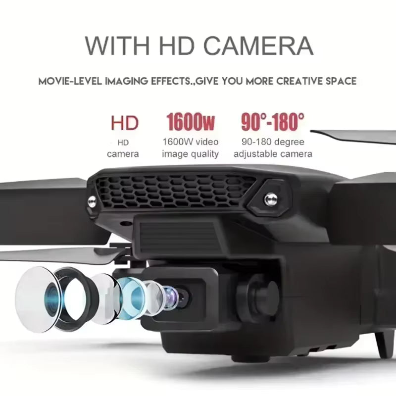 רחפן E88 Pro מתקפל עם WiFi ו-FPV — מצלמת HD, שמירת גובה - Desfino