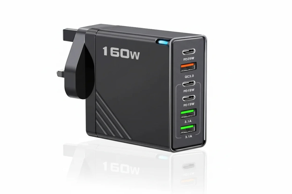 160W 6-Port-USB-C-Power-Delivery-Schnellladestation - Desfino
