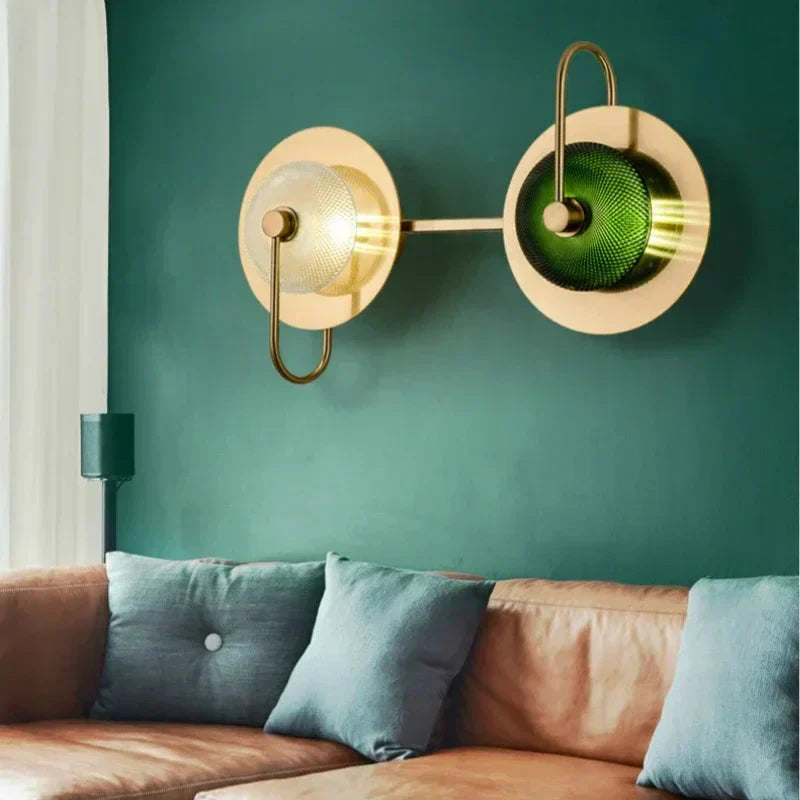Applique murale en verre Liora — Éclairage LED mural, culot E27 - Desfino