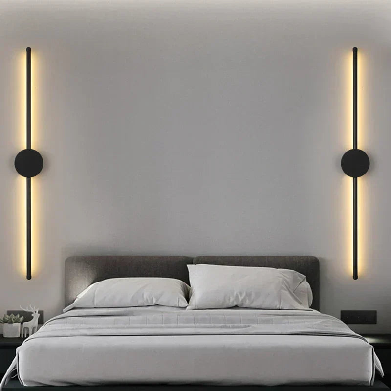 Applique murale LED en forme de I — Noire, 3 niveaux de tonalité réglables - Desfino