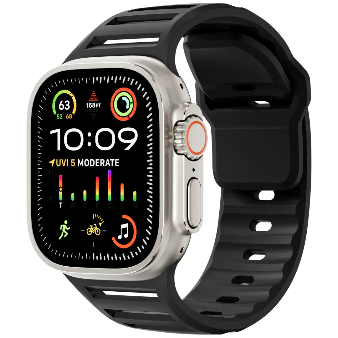 VertoBand Apple Watch Pro-rem — 26 mm pustende silikon, spenne med nagle - Desfino