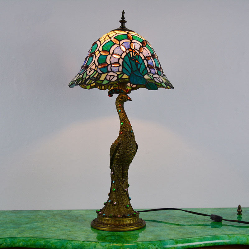 Lampă de masă în stil Tiffany Aurena — Abajur tip cupolă colorat - Desfino
