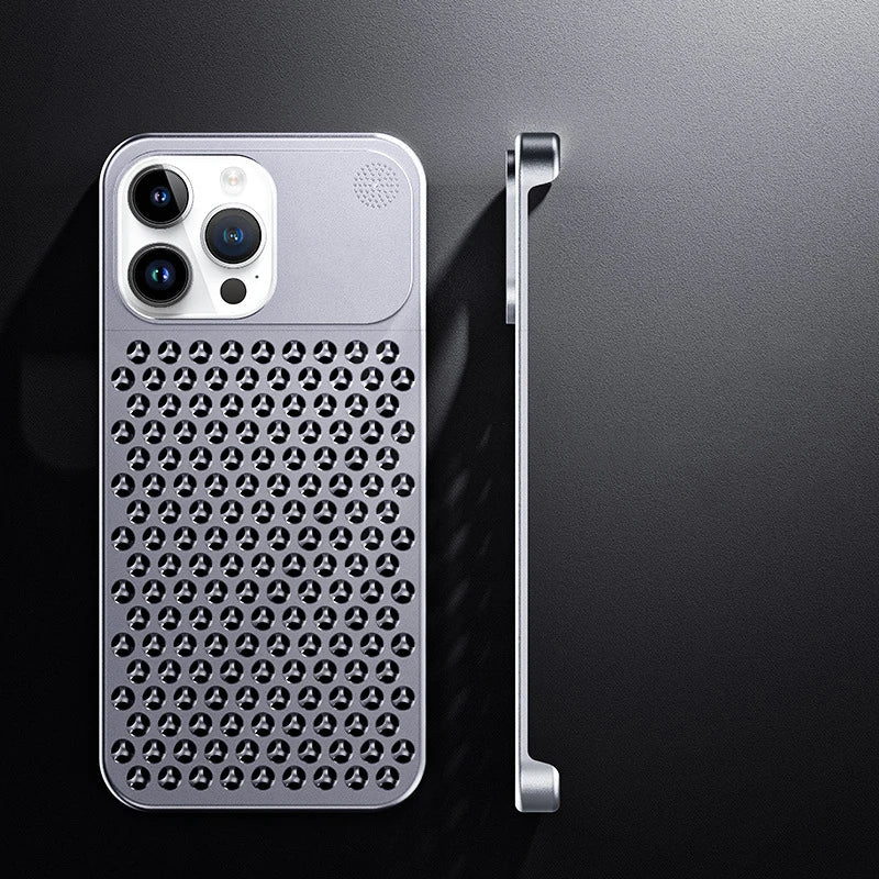 Cover per iPhone in lega di titanio-alluminio Vellon da 3 mm — protezione rialzata - Desfino
