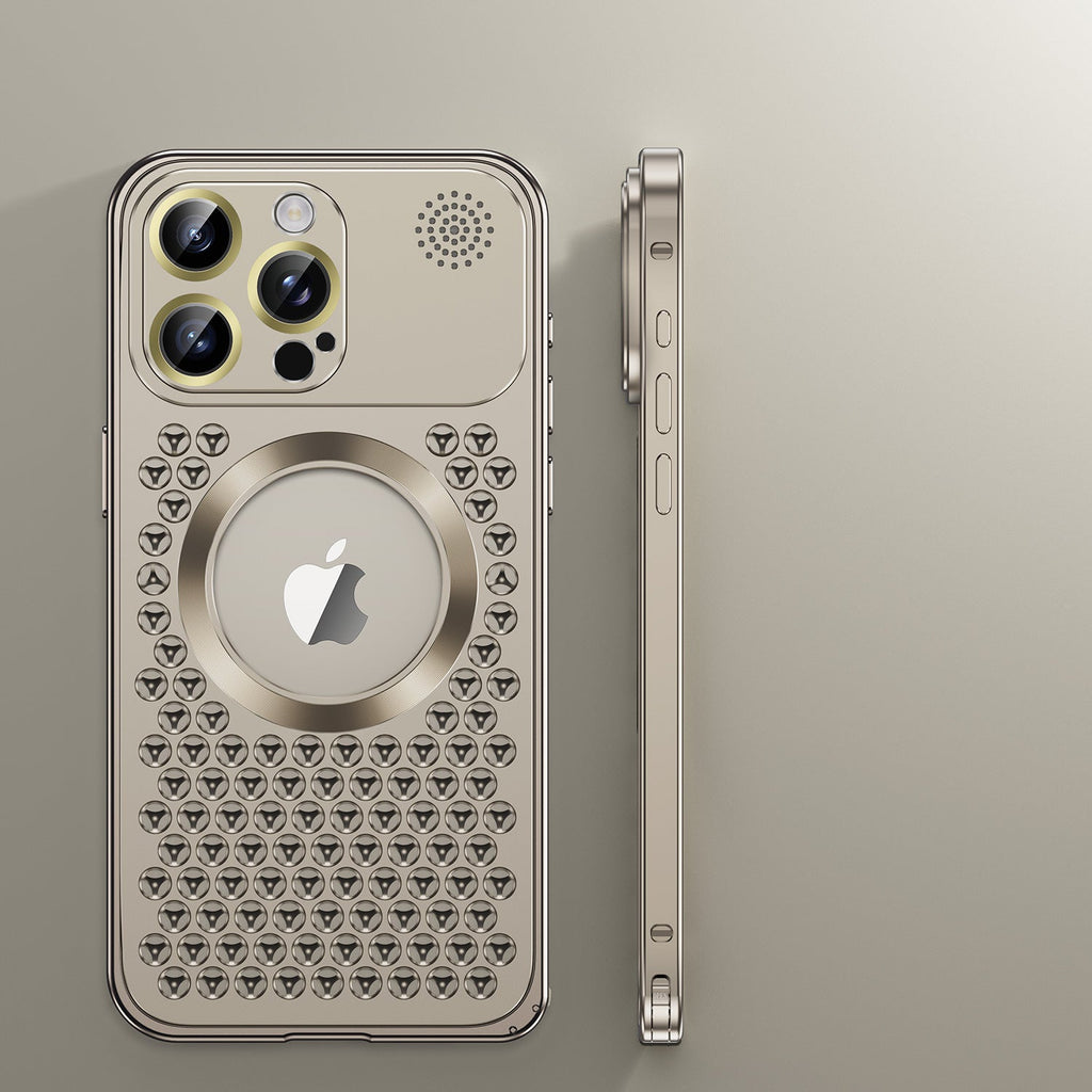 Cover per iPhone in lega di titanio-alluminio Vellon da 3 mm — protezione rialzata - Desfino