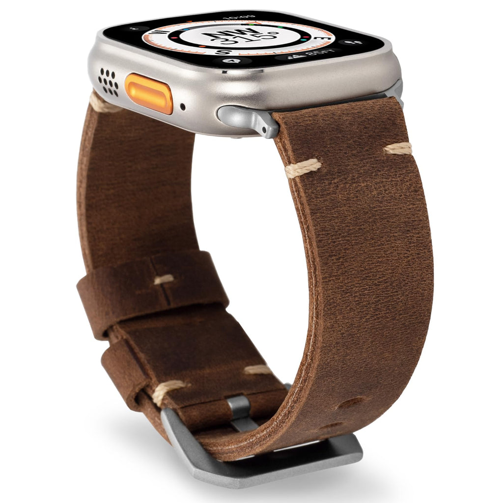 Marlowe Apple-Watch-Armband - Vintage-Leder, handgenäht - Desfino